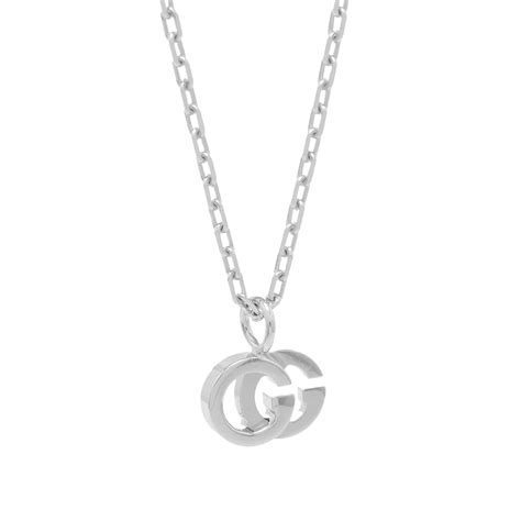 white gold gucci running necklace